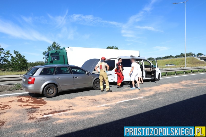 wypadek na autostradzie, autostrada A4 wypadek, utrudznienia w ruchu na a4, a4 zablokowana, autostrada A4 Prószków zablokowana, wypadek pod opolem, aktualności,