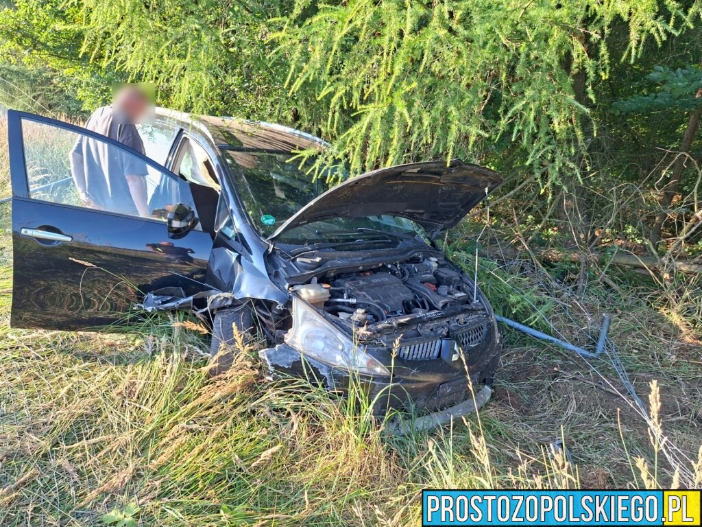 Wypadek na A4. Czech zjechał z autostrady i uderzył w ogrodzenie