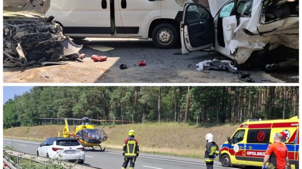 Karambol na autostradzie A4 pod Opolem. Trzy osoby ranne, jedna przetransportowana śmigłowcem LPR