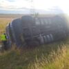 Ciężarówka przewróciła się na A4 koło Sarny Małych. Kierowca trafił do szpitala