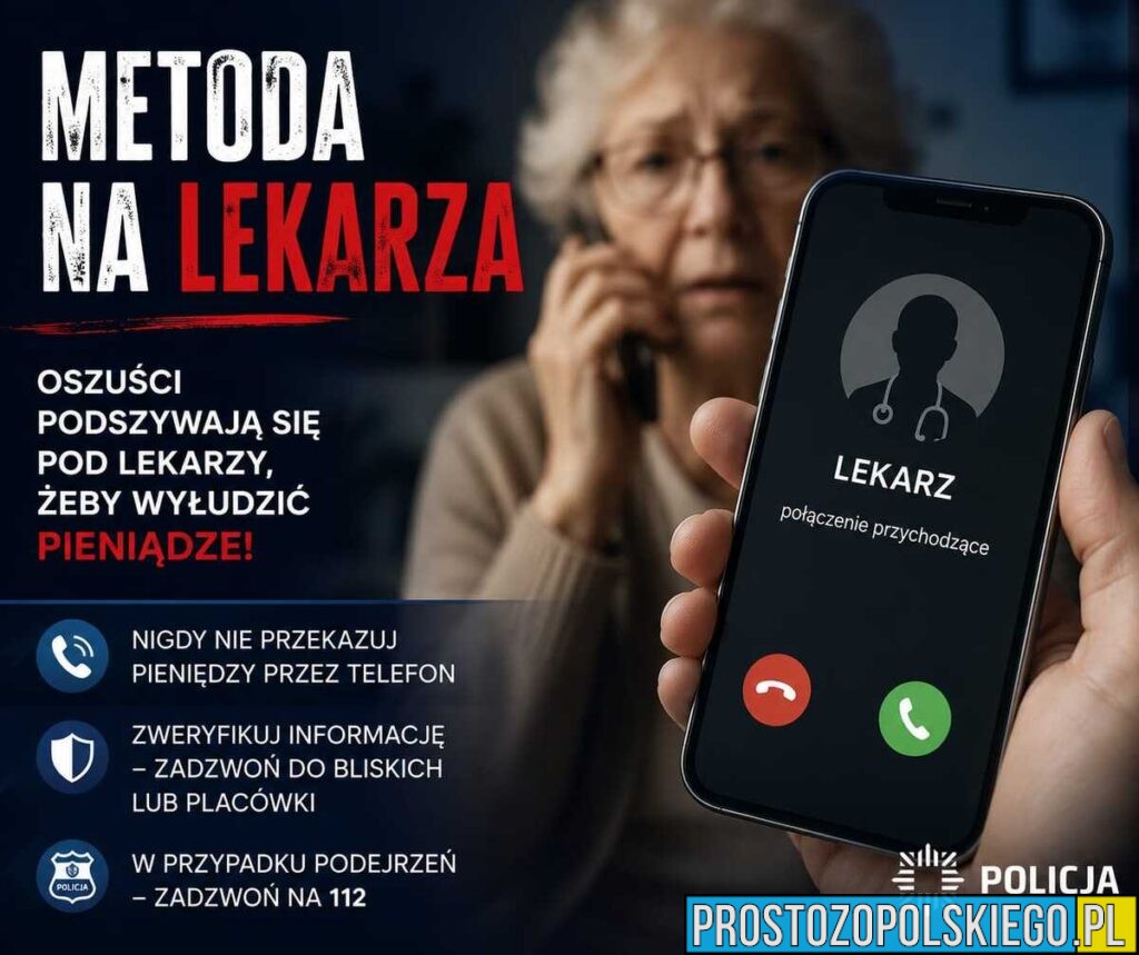 Oszuści wyłudzili od 87-letniej mieszkanki gminy Nysa 60 tysięcy złotych. Podszyli się pod lekarza