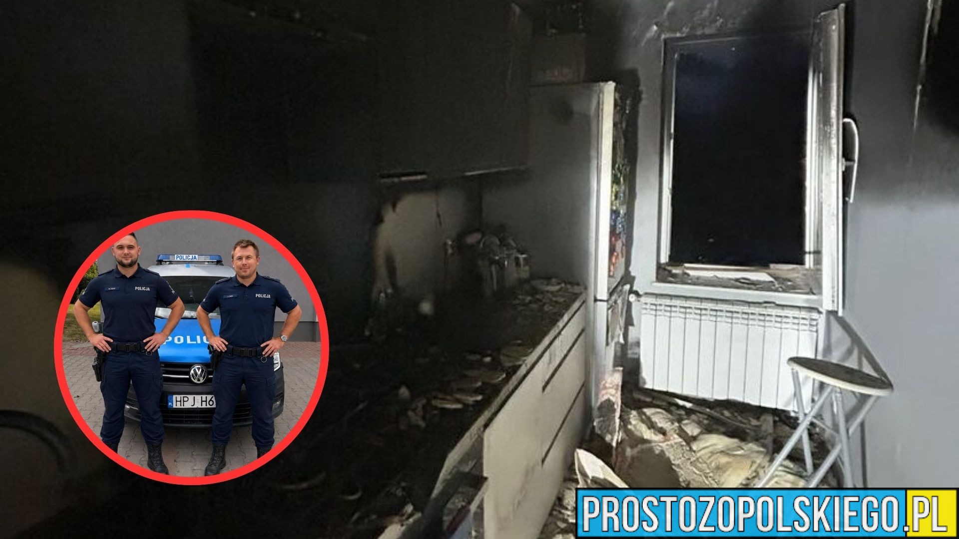 Dzielnicowi z Głuchołaz uratowali 37-latka z płonącego mieszkania. Nie zawahali się wejść do zadymionego budynku