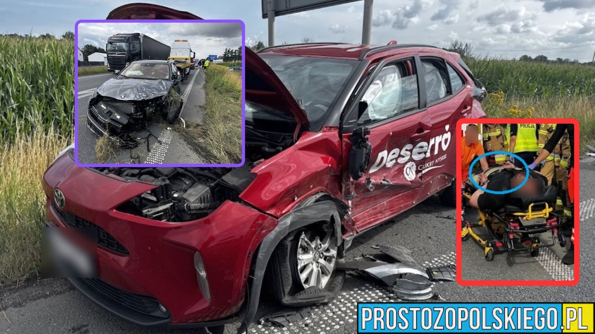 Wypadek na obwodnicy Opola. Sprawca był bardzo agresywny – został skuty w kajdanki i pod eskortą policji trafił do szpitala