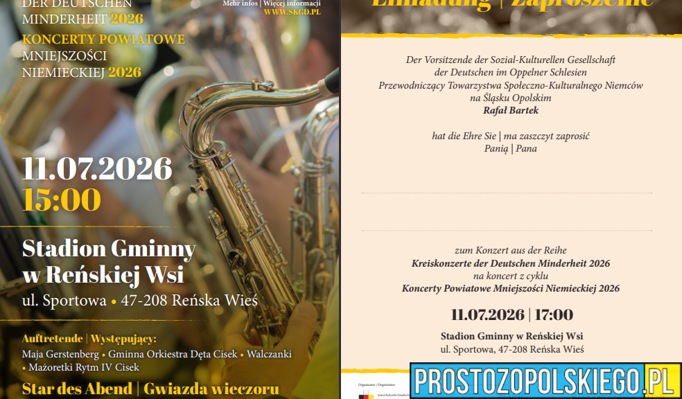 Muzyka, taniec i wspólne świętowanie. Koncert Rozrywkowy już 11 lipca w Reńskiej Wsi