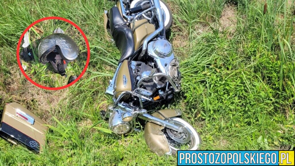 Wypadek na DK45 w Malerzowicach Wielkich. Motocyklista trafił do szpitala