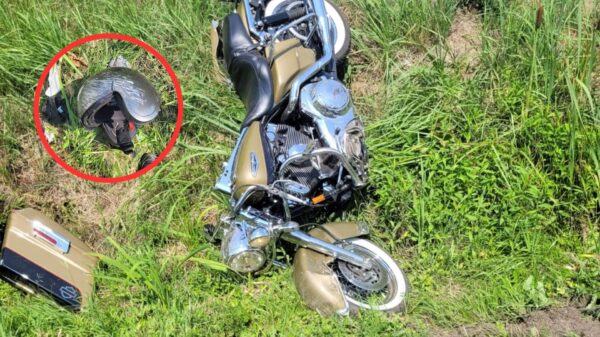 Wypadek na DK45 w Malerzowicach Wielkich. Motocyklista trafił do szpitala