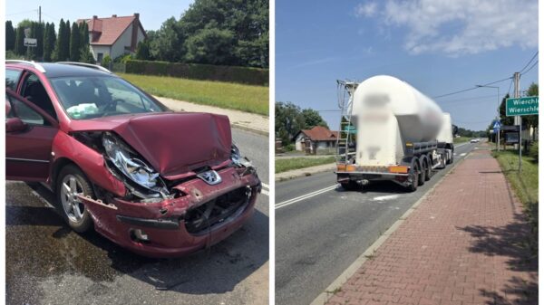 Zderzenie Peugeota z cysterną w Wierchlesiu. Na szczęście bez osób poszkodowanych