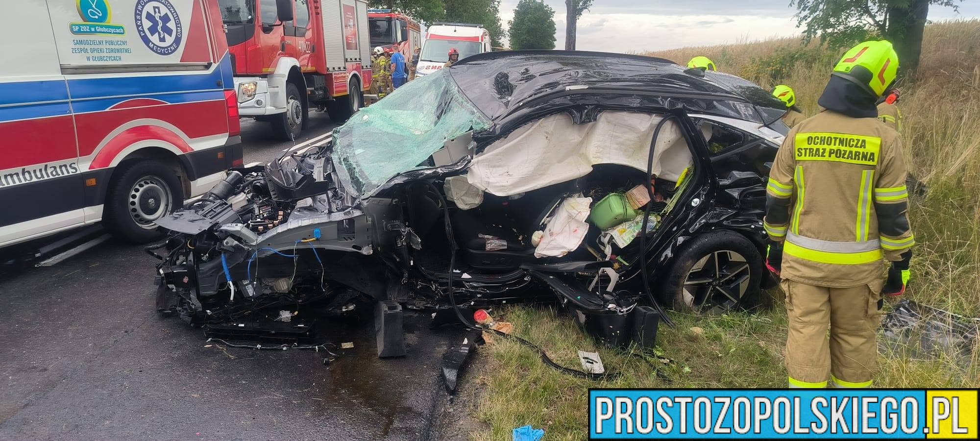 Poważny wypadek na DW416 w Suchej Psinie. Sześć osób trafiło do szpitali