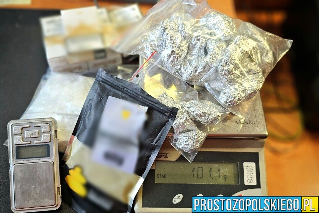 Strzeleccy kryminalni zatrzymali młodego mężczyznę. Miał ponad 200 gramów narkotyków
