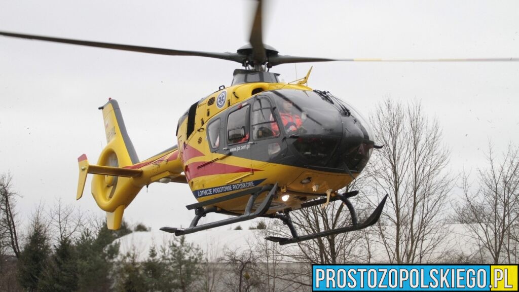 Poważny wypadek na DW416 w Suchej Psinie. Na miejscu lądowały dwa śmigłowce LPR