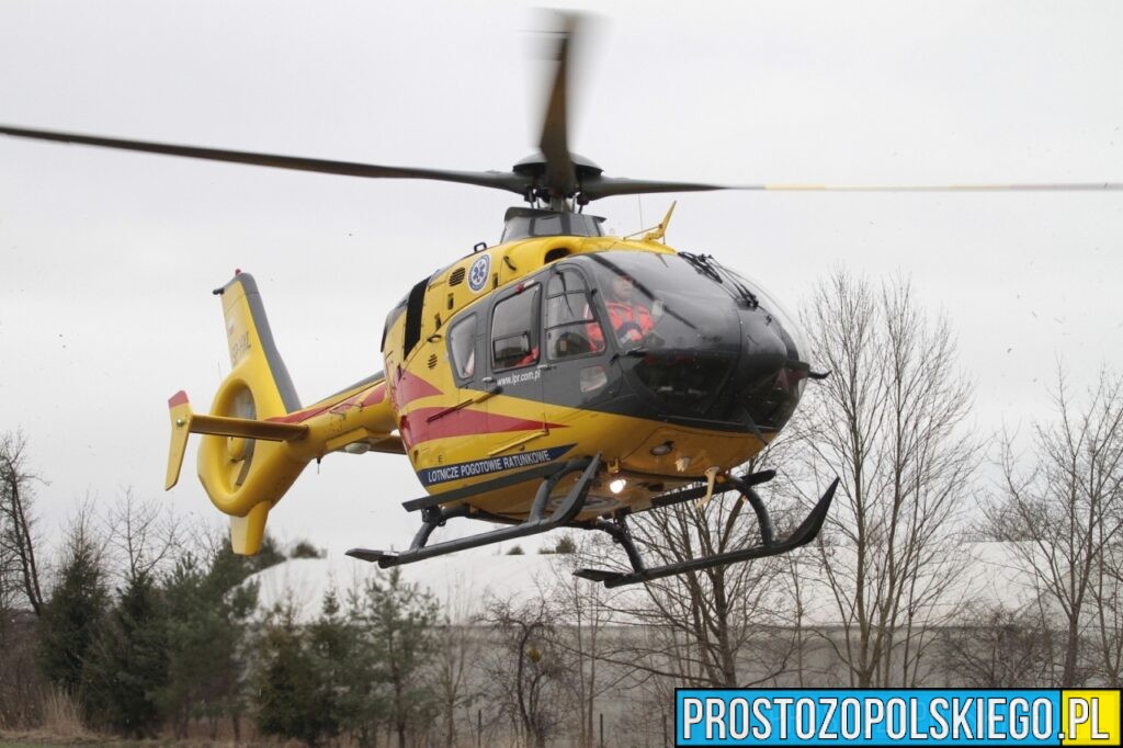 Poważny wypadek na DW416 w Suchej Psinie. Na miejscu lądowały dwa śmigłowce LPR