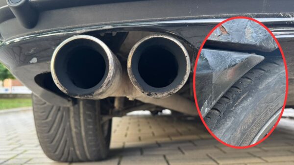 BMW z oponami wystającymi drutami wyjechało na drogę. 20-latek dostał 2000 zł mandatu