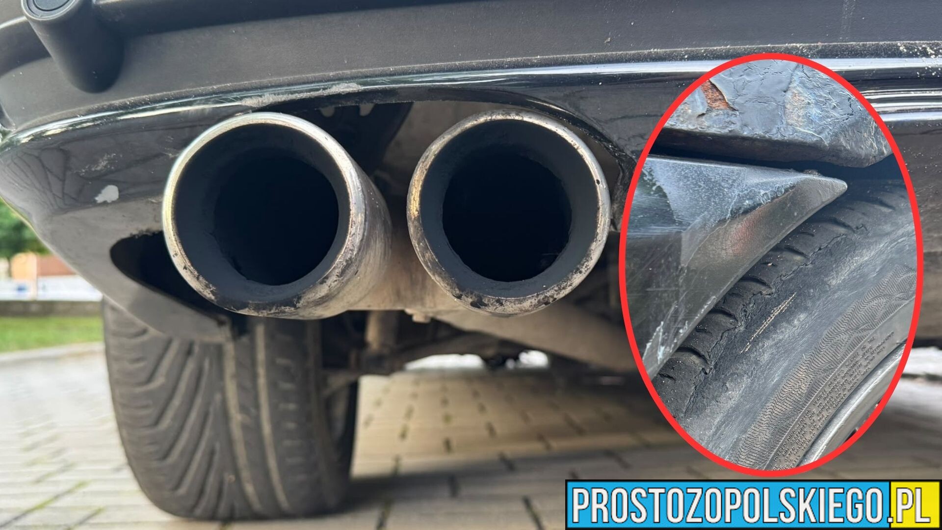 BMW z oponami wystającymi drutami wyjechało na drogę. 20-latek dostał 2000 zł mandatu