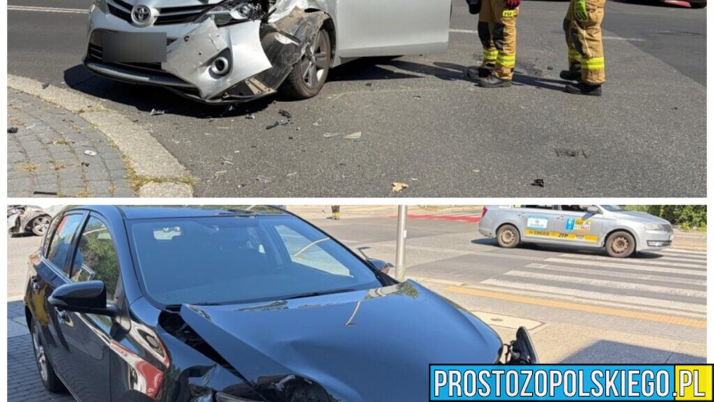 Zderzenie dwóch Toyot w Opolu. W samochodach podróżowało dwoje dzieci