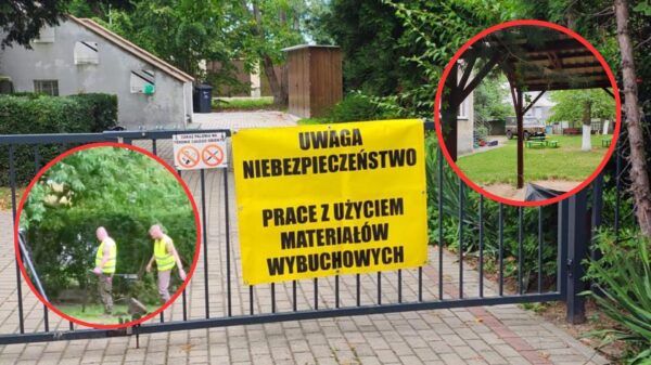 Saperzy ponownie na placu zabaw przy ul. Niemodlińskiej w Opolu. Przeszukują teren po odkryciu niewybuchu