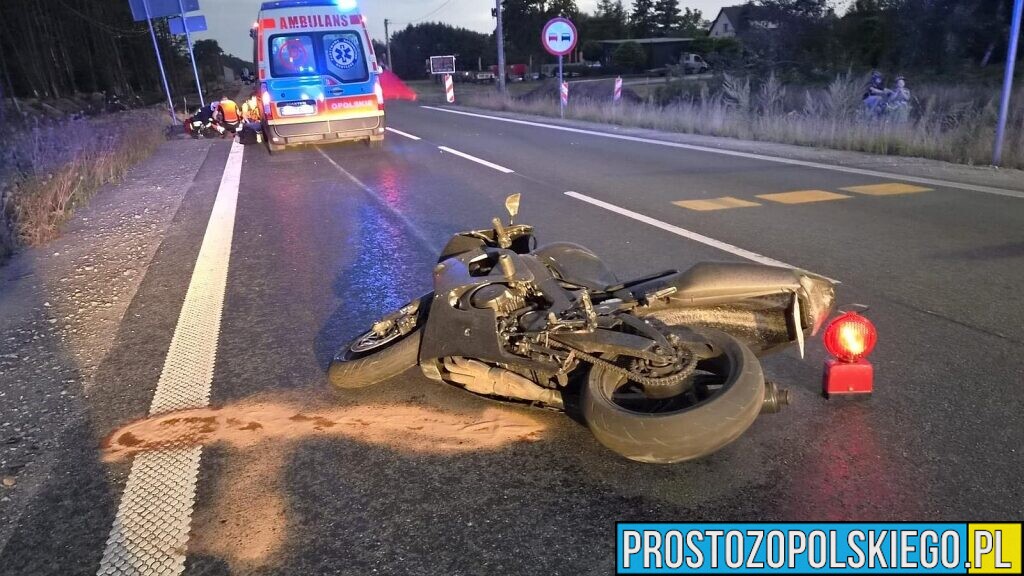 Wypadek motocyklisty na DK45! Na miejscu kilka zastępów straży pożarnej, ratownicy medyczni i policja
