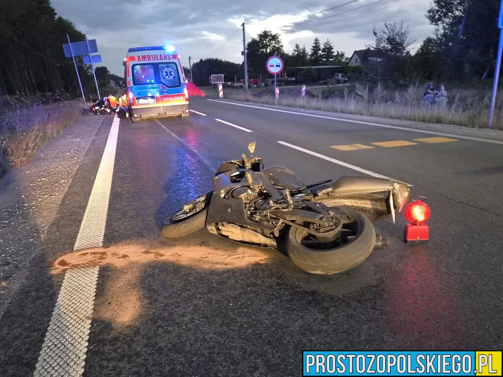 Wypadek motocyklisty na DK45! Na miejscu kilka zastępów straży pożarnej, ratownicy medyczni i policja