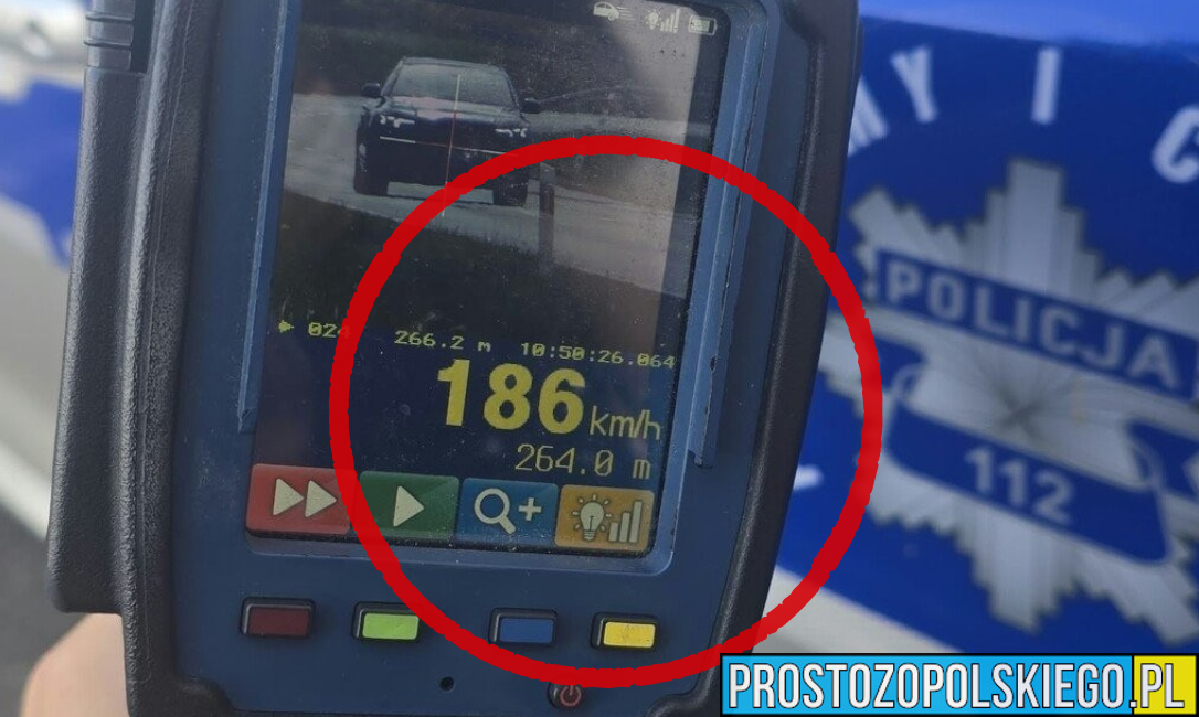 186 km/h przy ograniczeniu do 90 km/h. Kierowca Audi tłumaczył, że chciał pokazać znajomej samochód