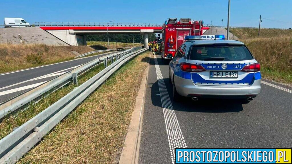 46-letni motocyklista stracił panowanie nad jednośladem podczas wyprzedzania. Trafił do szpitala