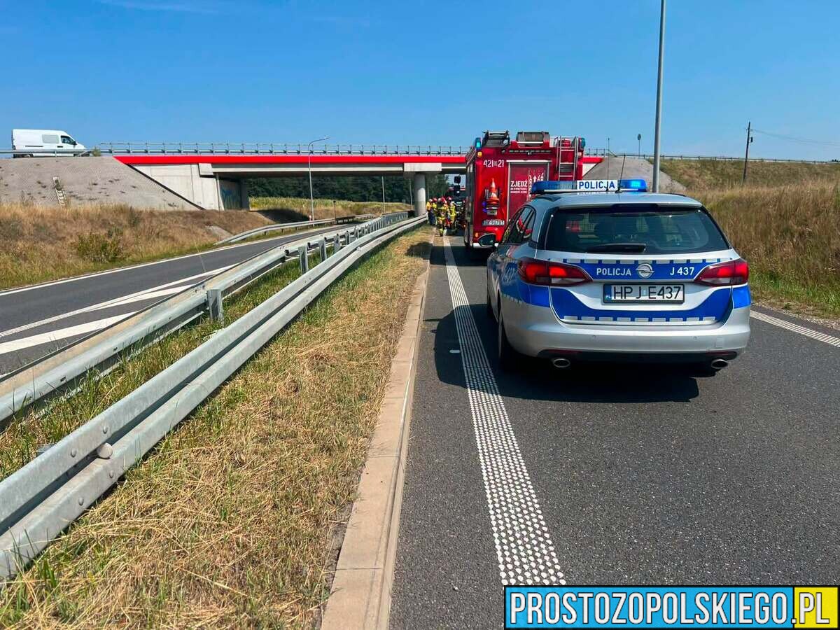 46-letni motocyklista stracił panowanie nad jednośladem podczas wyprzedzania. Trafił do szpitala