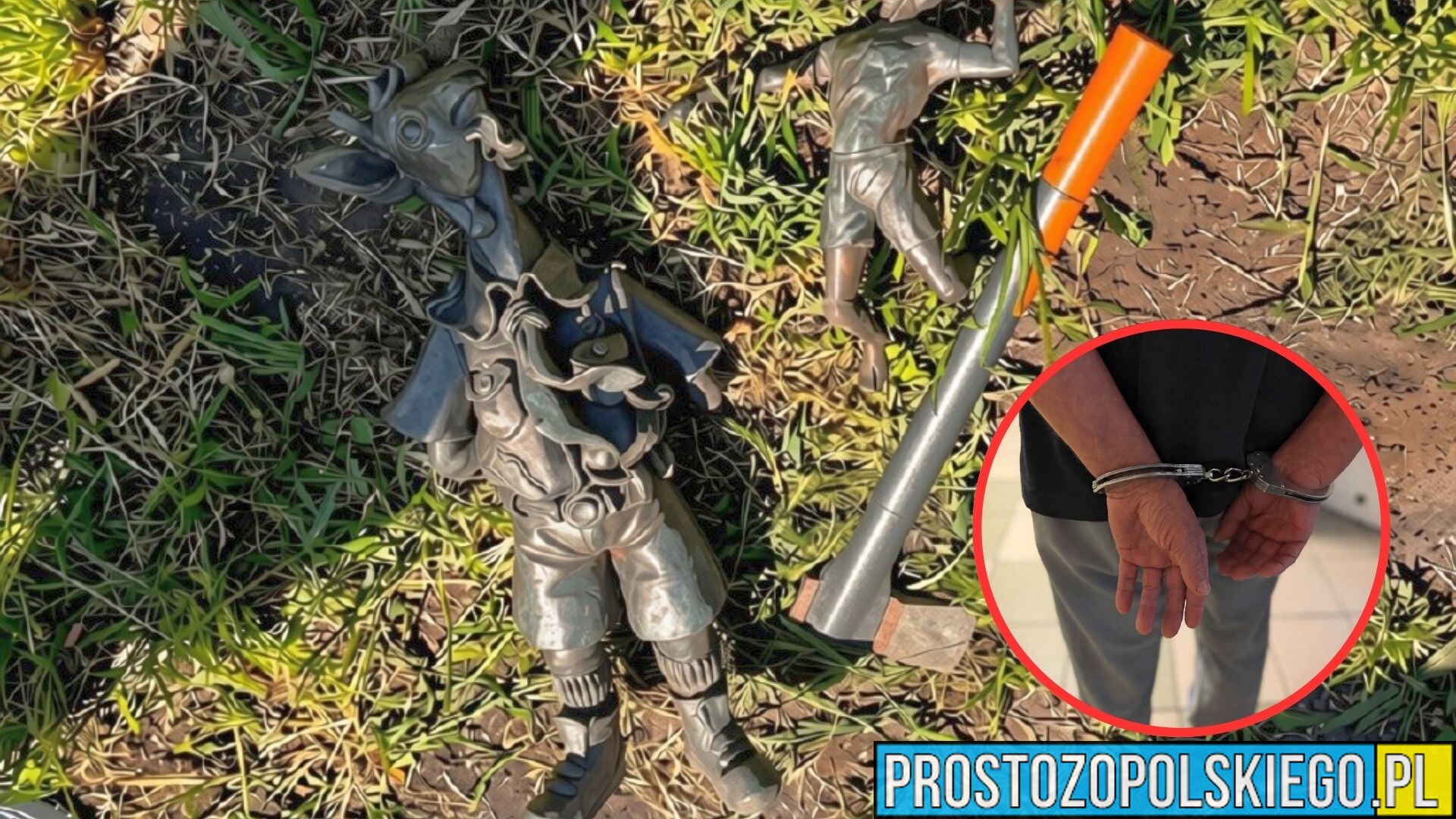 Nocą odcinał siekierą elementy miejskich koziołków. Zakopywał je na swojej posesji