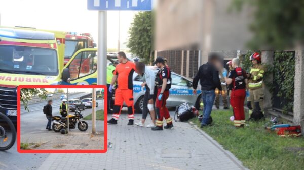 Wypadek motocyklisty w Opolu. Motocykl przewrócił się na ul. Nysy Łużyckiej, ranna pasażerka(WIDEO)