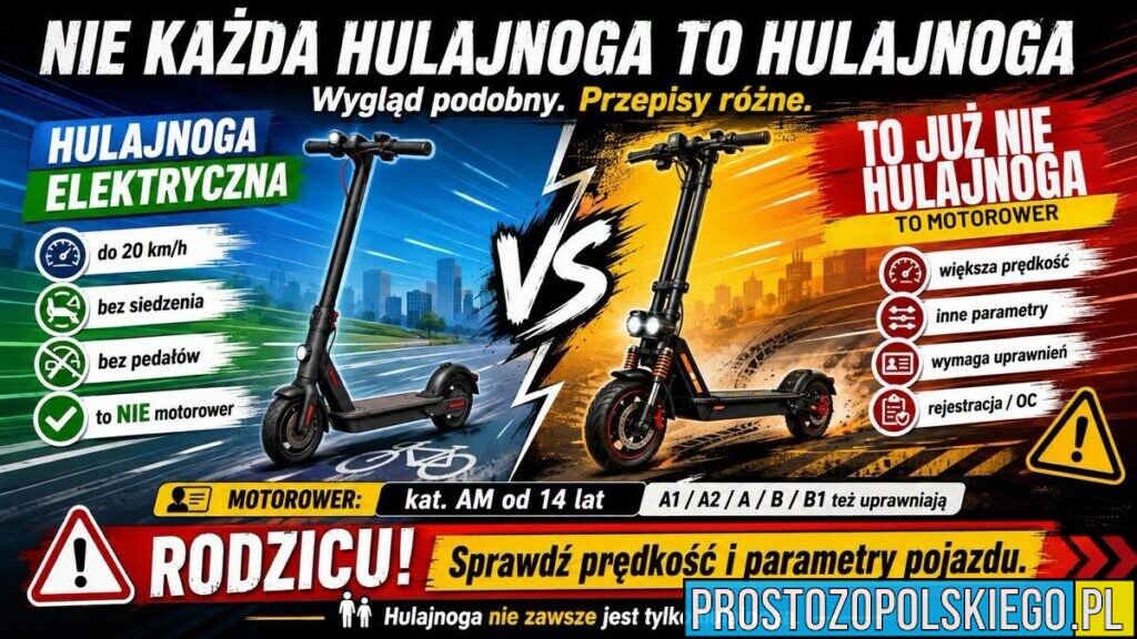 Groźny upadek nastolatka na hulajnodze i nietrzeźwy kierowca. Policja apeluje do rodziców