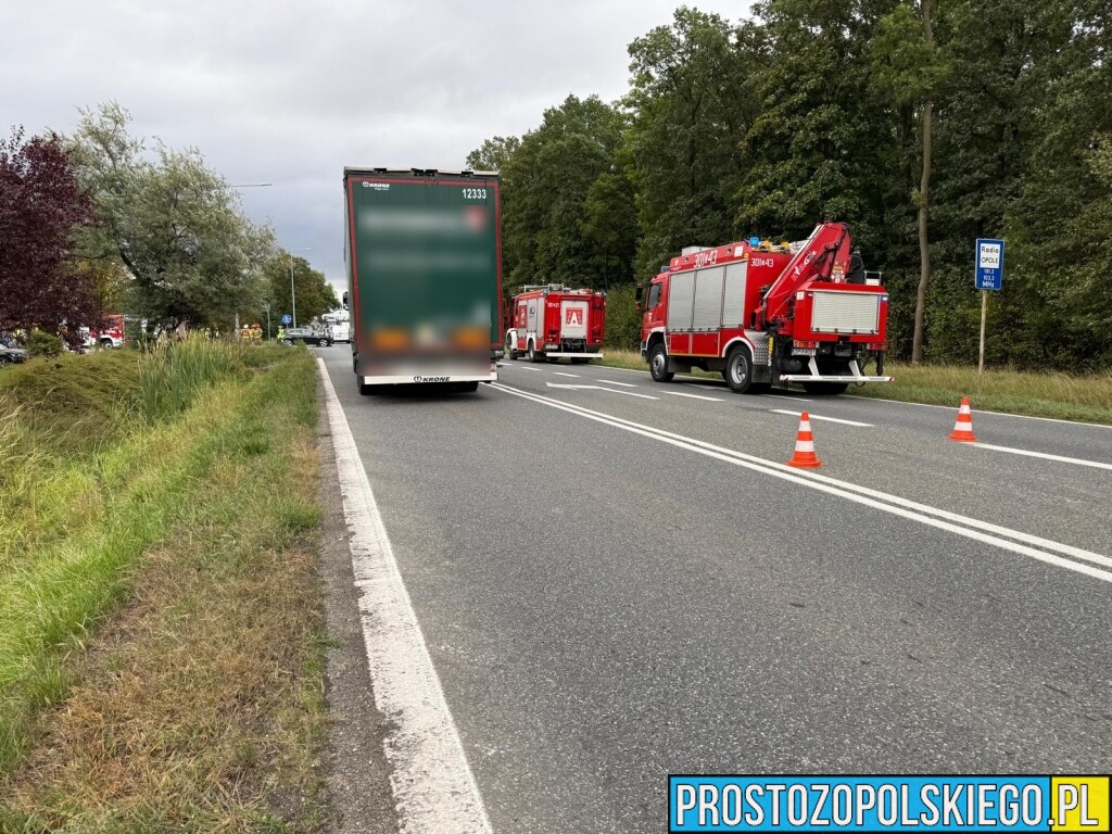 zderzenie 3 samochodów w Lędzinach, droga Opole Ozimek, DK 46 zablokowana, wypadek w Opolu, Wypadek, zderzenie trzech aut,