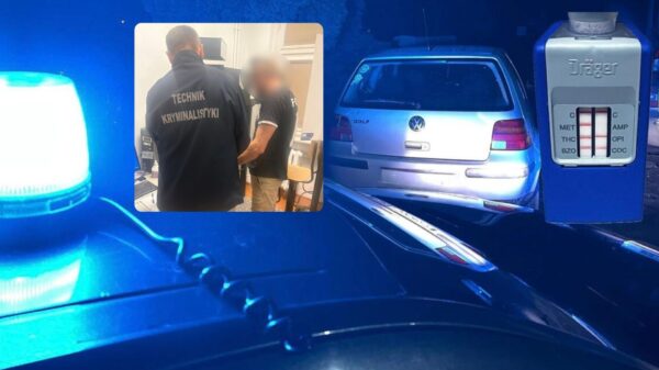Kierował mimo zakazu. W samochodzie policjanci znaleźli amfetaminę