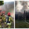 Pożar przy ul. Olszowej w Kędzierzynie-Koźlu. Strażacy chronili sąsiednie budynki
