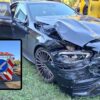 Mercedes uderzył w przyczepę służb drogowych na A4. W aucie była kobieta z dwójką dzieci
