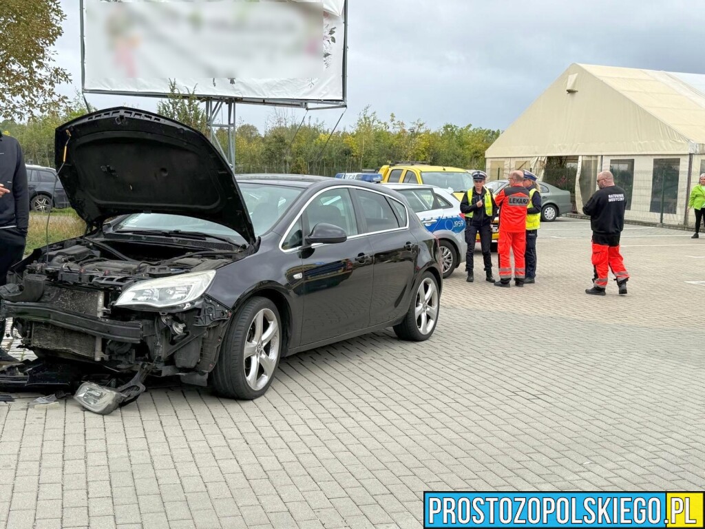 zderzenie 3 samochodów w Lędzinach, droga Opole Ozimek, DK 46 zablokowana, wypadek w Opolu, Wypadek, zderzenie trzech aut,