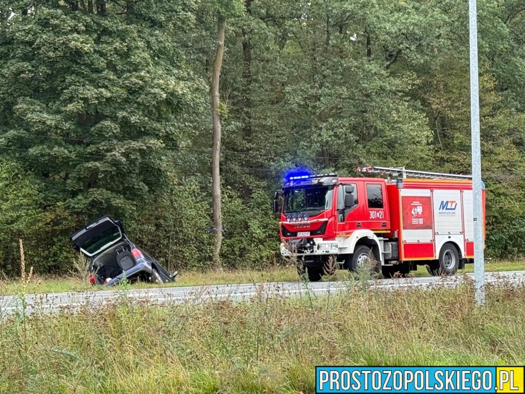 zderzenie 3 samochodów w Lędzinach, droga Opole Ozimek, DK 46 zablokowana, wypadek w Opolu, Wypadek, zderzenie trzech aut,