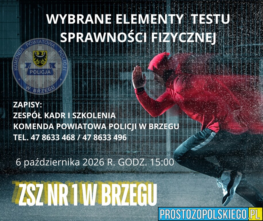 Chcesz zostać policjantem? W Brzegu sprawdzisz swoją sprawność przed rekrutacją