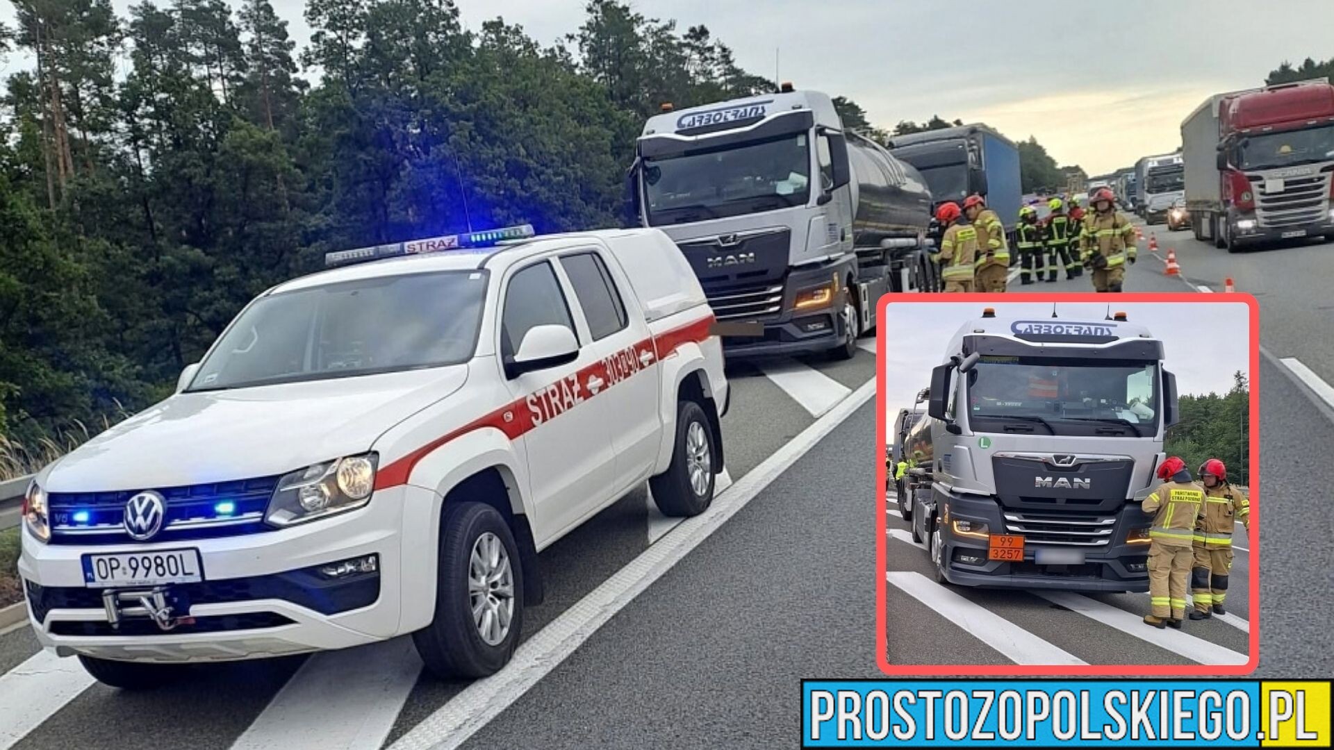 Zderzenie dwóch ciężarówek na A4. Duże utrudnienia w kierunku Wrocławia.(WIDEO)