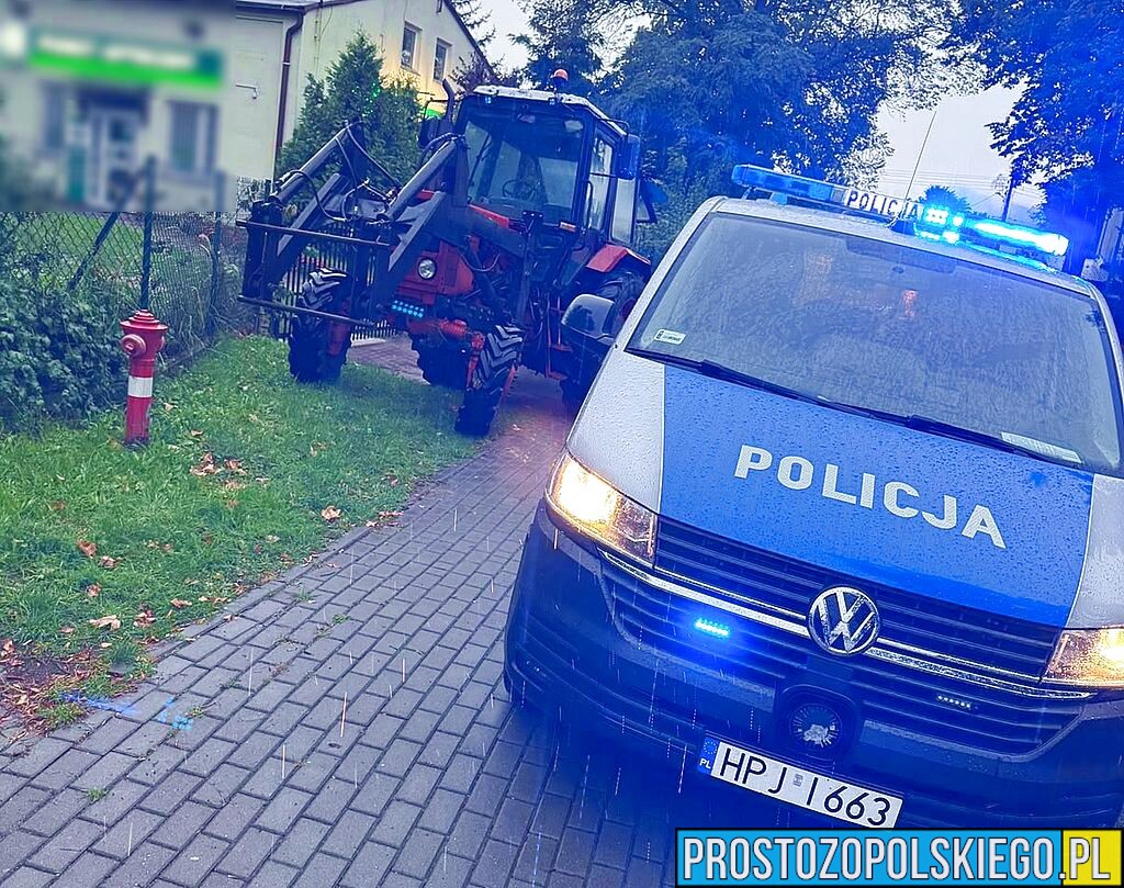 Pijany traktorzysta uderzył w tablicę w Żytniowie. Miał blisko 3 promile