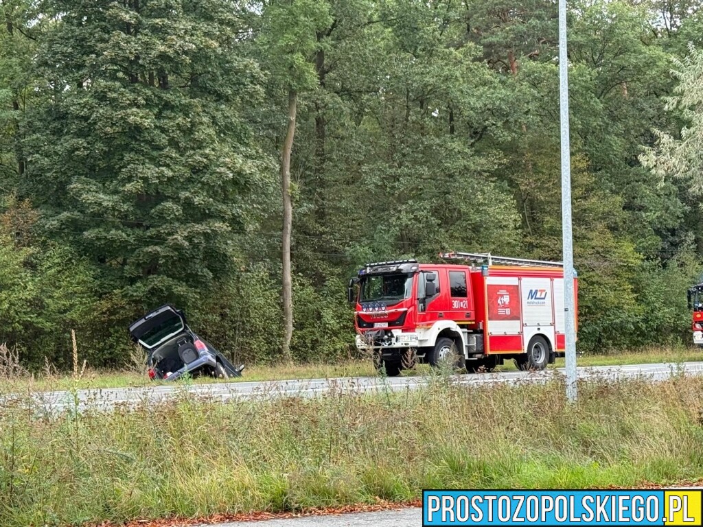 zderzenie 3 samochodów w Lędzinach, droga Opole Ozimek, DK 46 zablokowana, wypadek w Opolu, Wypadek, zderzenie trzech aut,
