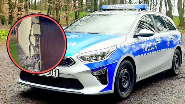 Wjechał w ścianę garażu i odjechał. Policjanci namierzyli sprawcę jeszcze tego samego dnia
