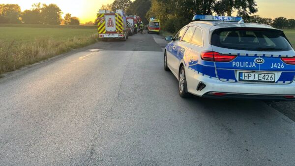 Wypadek w Bierawie. Nietrzeźwy 71-latek zjechał na przeciwległy pas i zderzył się z Peugeotem