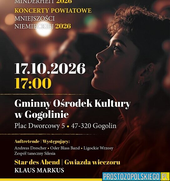 Muzyczny finał roku w Gogolinie. Koncert Powiatowy Mniejszości Niemieckiej już 17 października