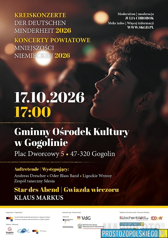 Muzyczny finał roku w Gogolinie. Koncert Powiatowy Mniejszości Niemieckiej już 17 października