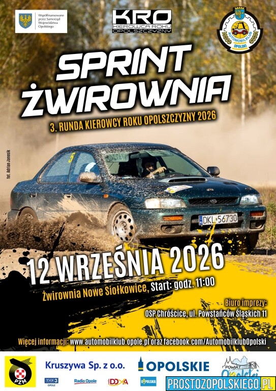 Sprint Żwirownia już 12 września! Automobilklub Opolski zaprasza na kolejną rundę Kierowcy Roku Opolszczyzny