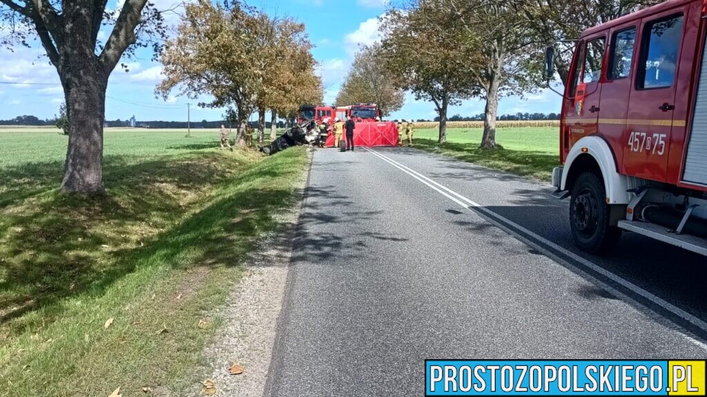 Śmiertelny wypadek na DW454. Droga między Biestrzykowicami a Świerczowem zablokowana