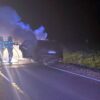 Pożar samochodu na DK38. Droga między Nowymi Gołuszowicami a Zopowami-Osiedlem zablokowana
