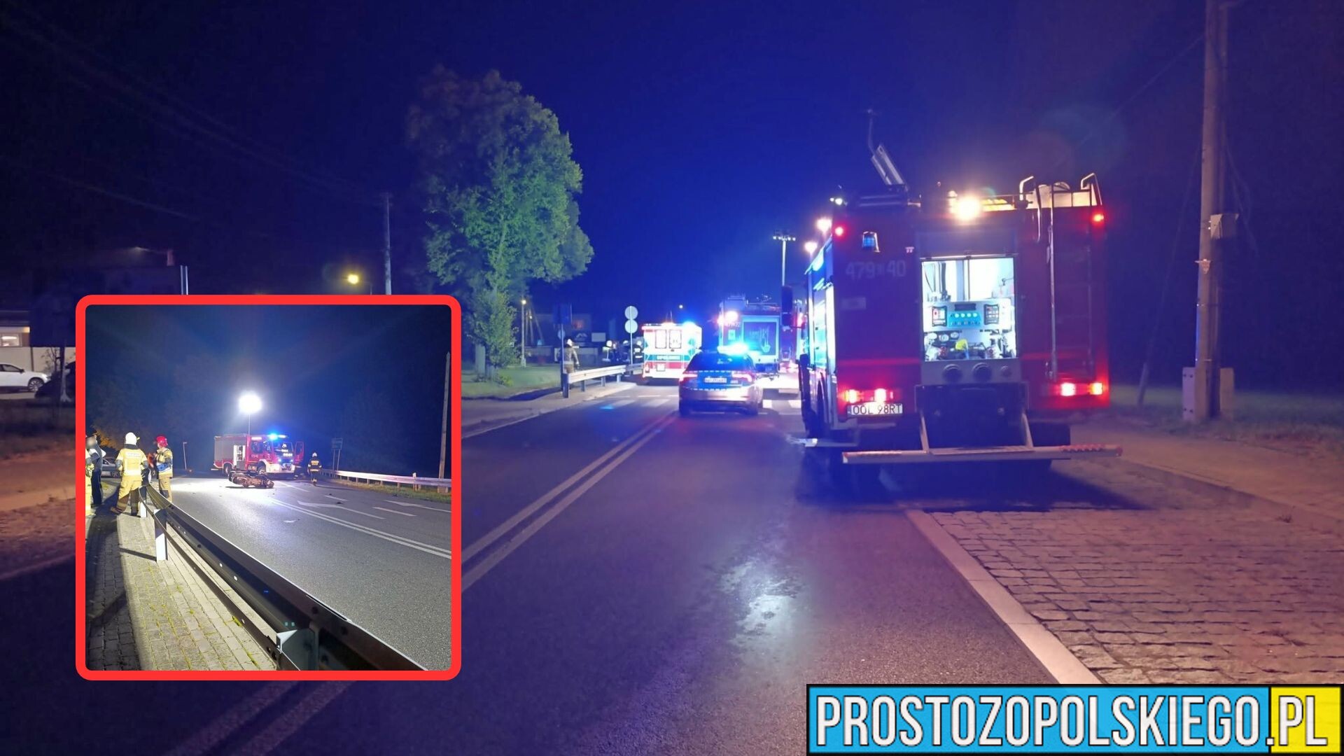Motocykl uderzył w bariery w Bodzanowicach. Dwie osoby trafiły do szpitala
