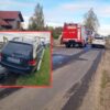 Pożar Volkswagena Golfa w Dziekaństwie. Ogień pojawił się w komorze silnika