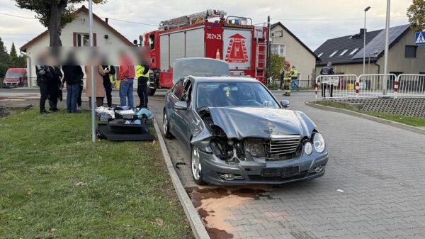 Zderzenie trzech samochodów na ulicy Prószkowskiej w Opolu