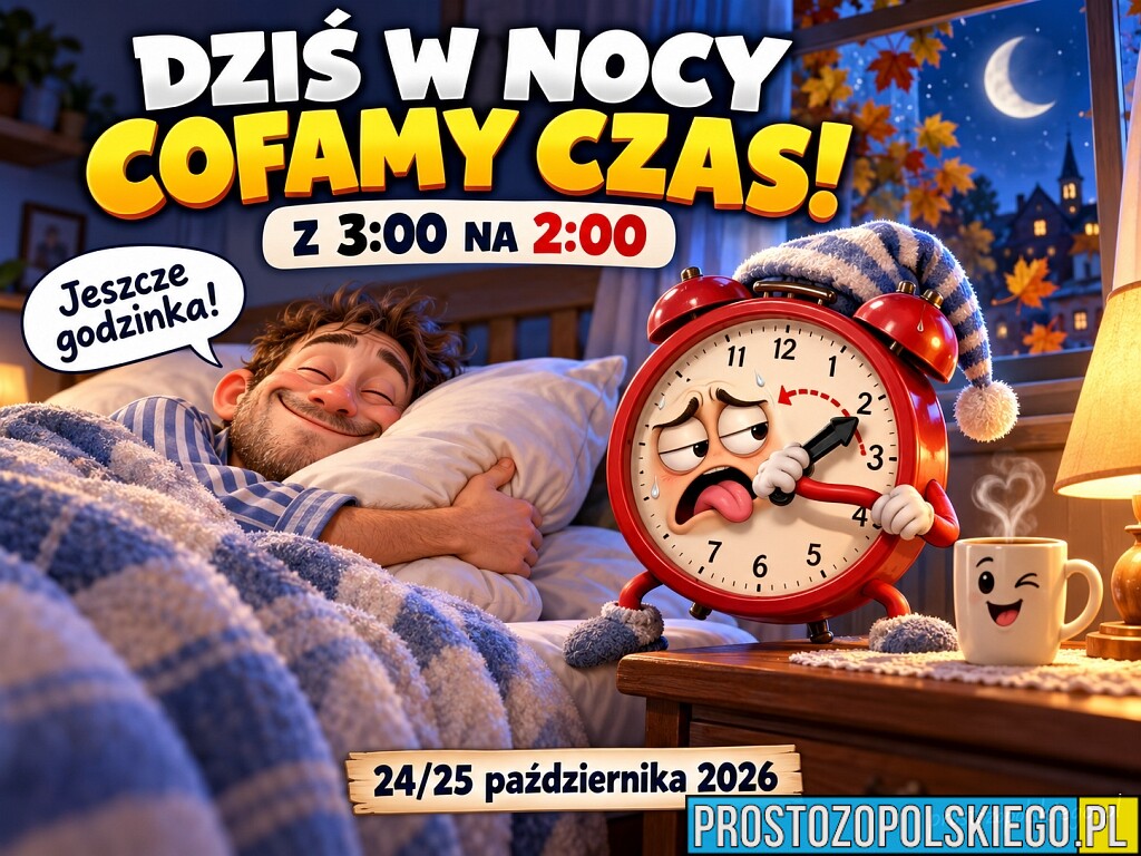 Już tej nocy zmiana czasu na zimowy. Zegarki cofniemy o godzinę