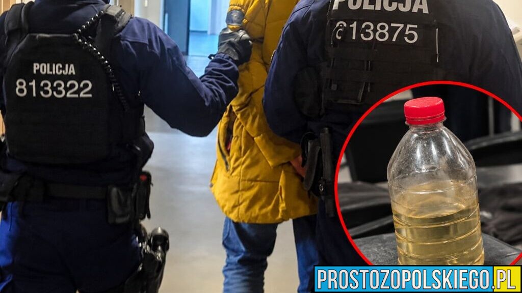 Groził podpaleniem instytucji państwowej. Policjanci znaleźli przy nim butelkę z benzyną