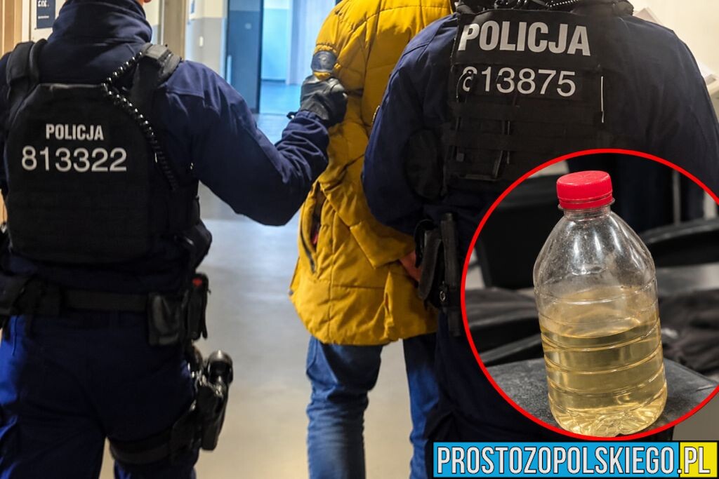 Groził podpaleniem instytucji państwowej. Policjanci znaleźli przy nim butelkę z benzyną